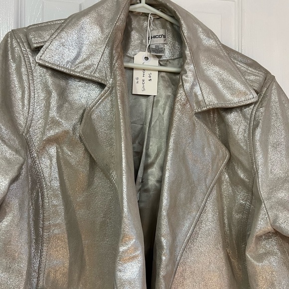 Vintage metallic silver trench - Picture 2 of 4